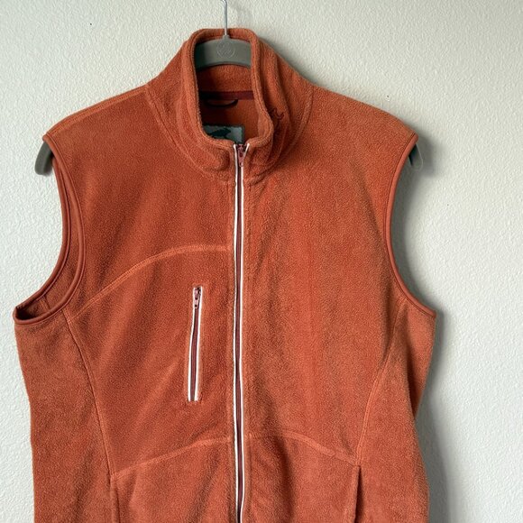 Horny Toad Womens Fleece Full Zip Vest Size M Orange Mock Neck Pockets Outdoors - Picture 5 of 12